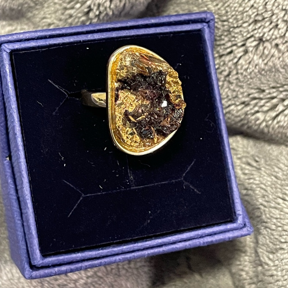 H&M Gold Amethyst Crystal Ring